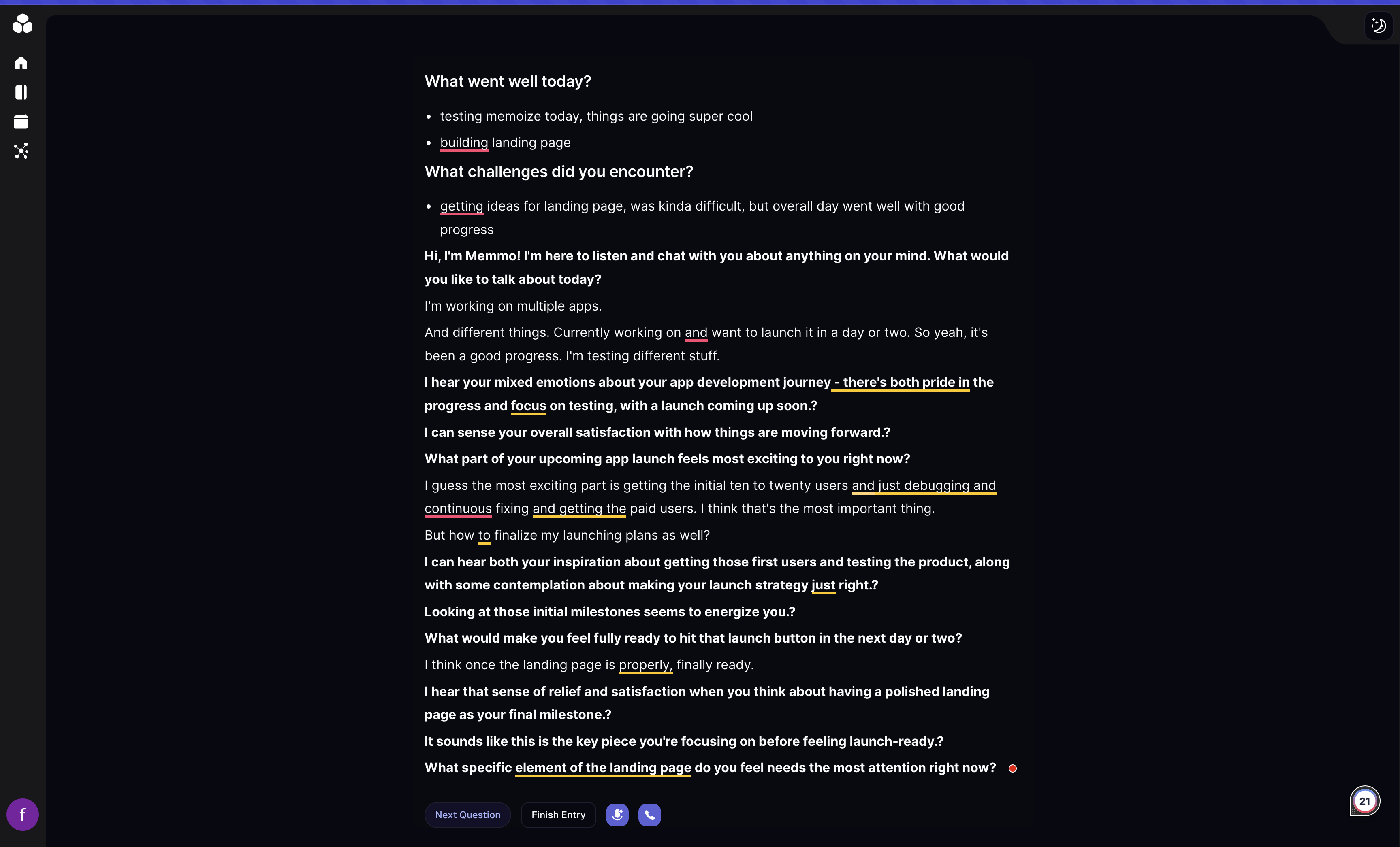 Writing Interface